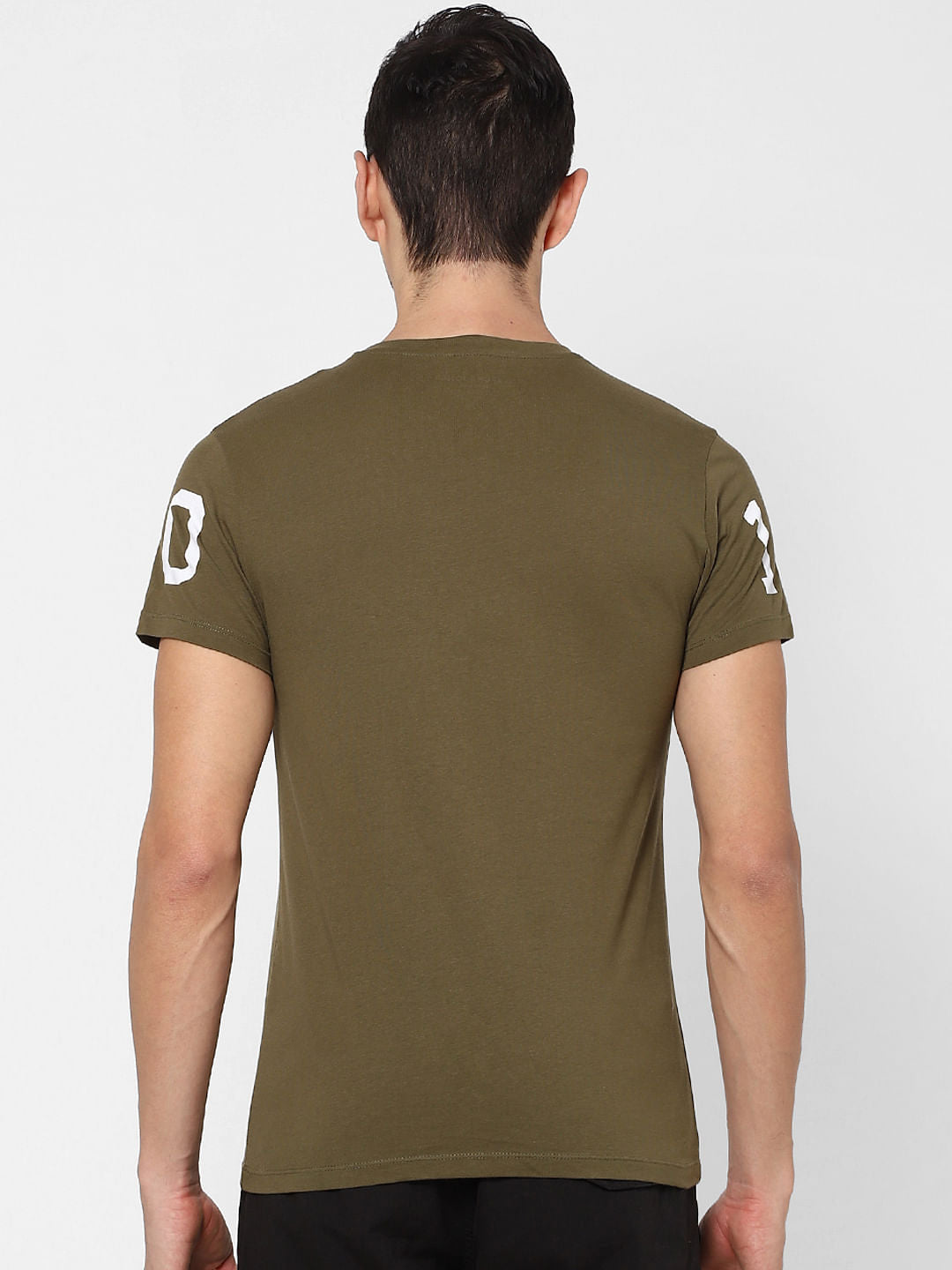 Green Graphic Print Crew Neck T-shirt