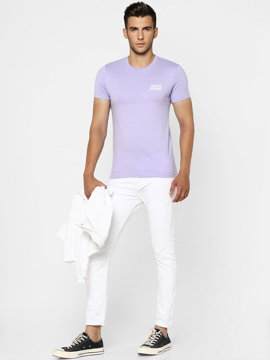Lilac Purple Crew Neck T-shirt - S