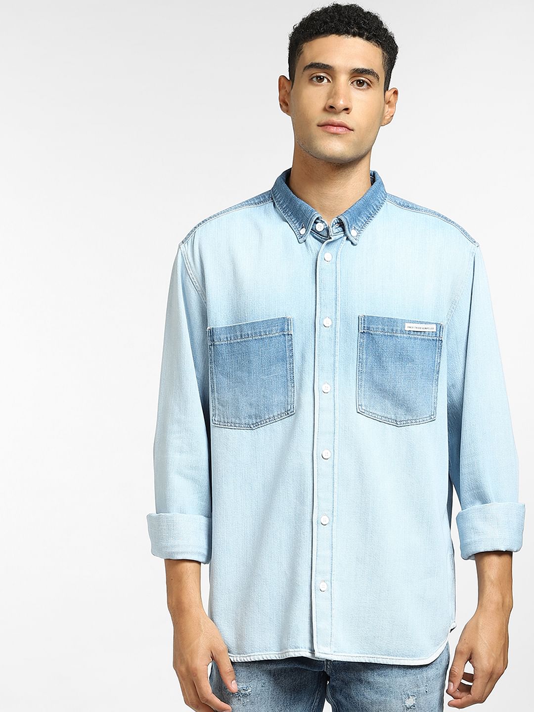 Blue Oversized Denim Full Sleeves Shirt