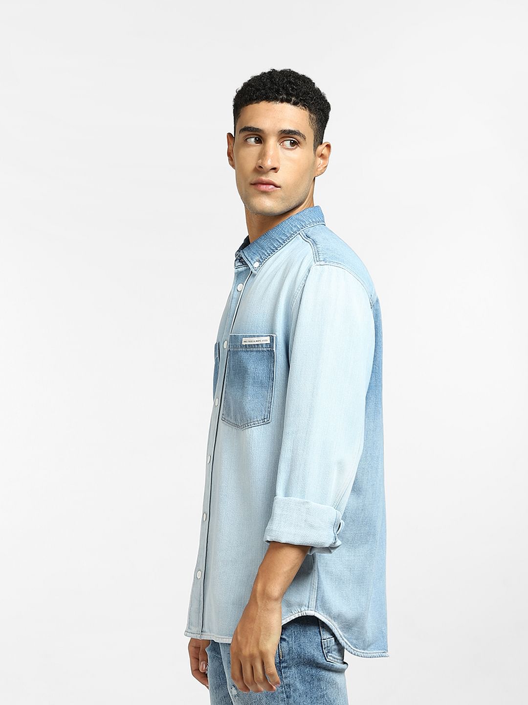 Blue Oversized Denim Full Sleeves Shirt