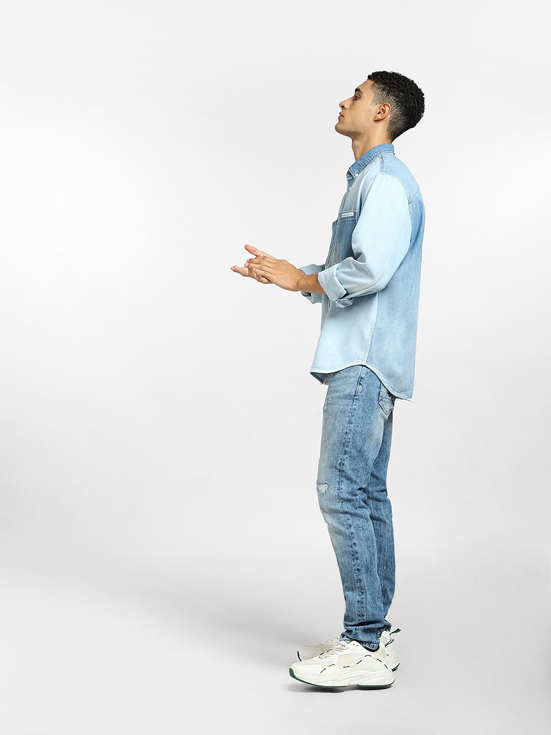 Blue Oversized Denim Full Sleeves Shirt