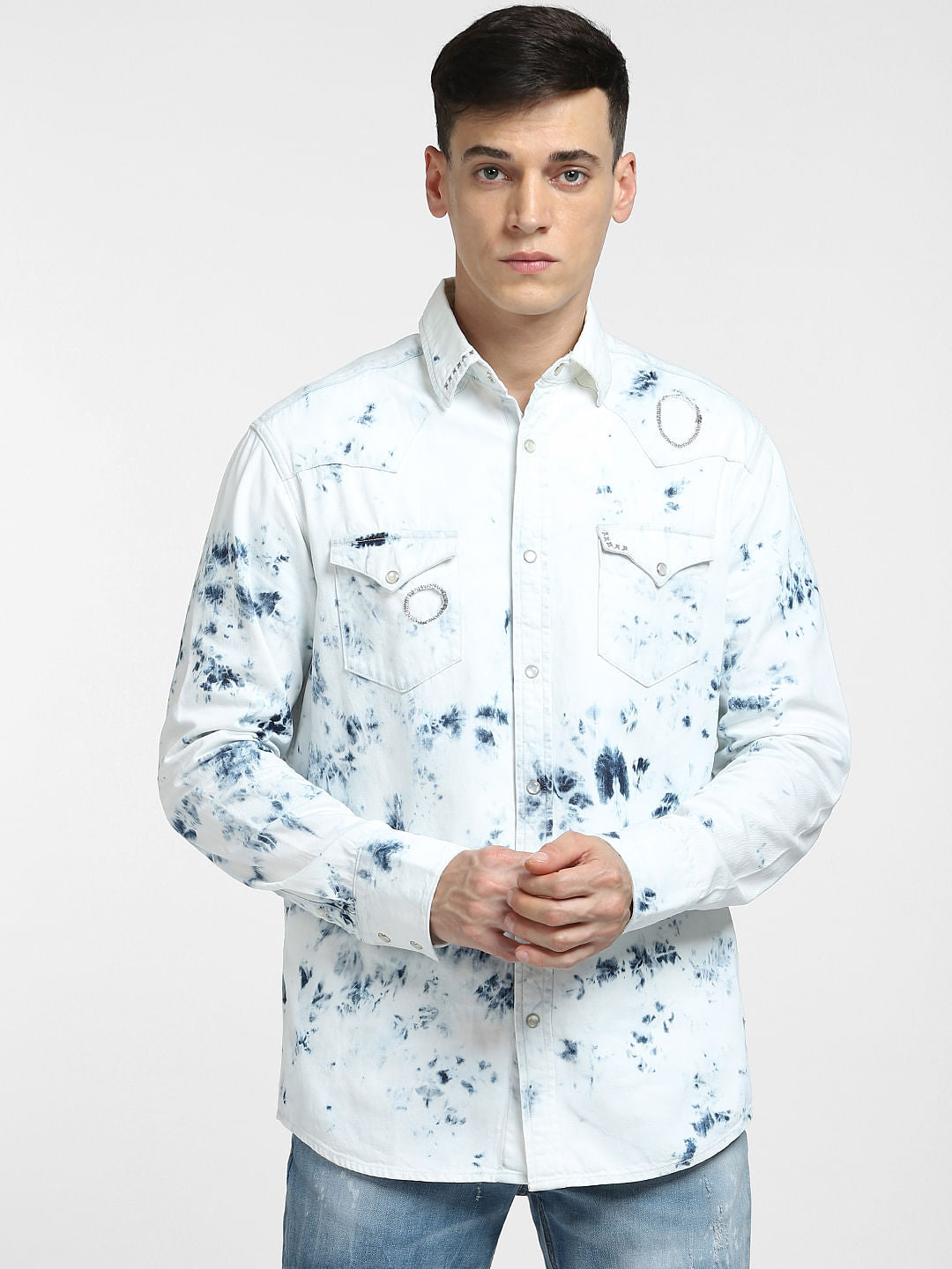Blue Blotched Indigo Shirt