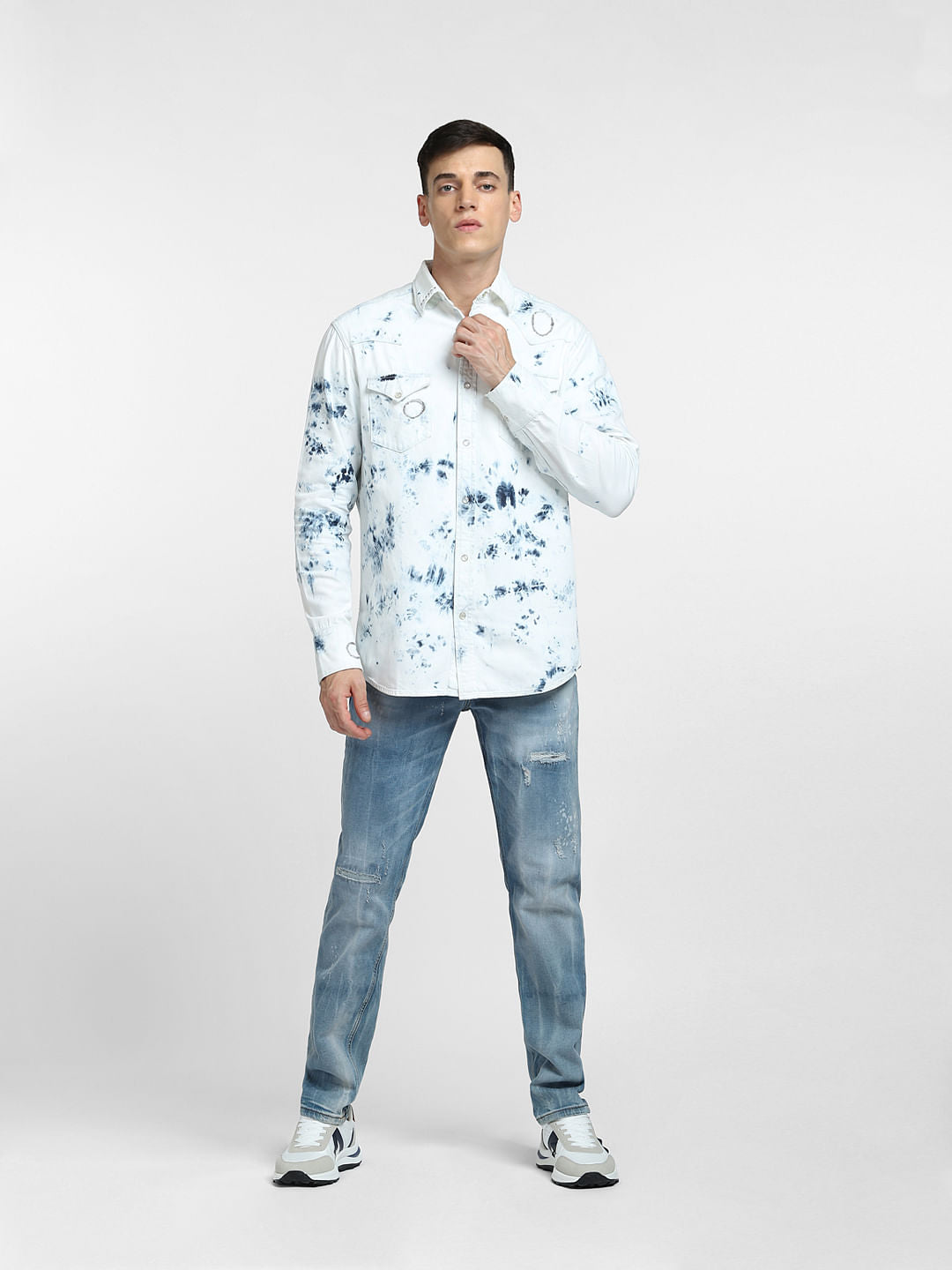 Blue Blotched Indigo Shirt