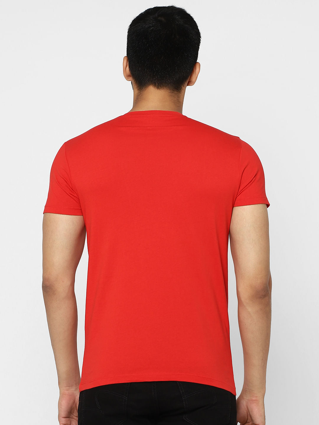 Red Graphic Print Crew Neck T-shirt
