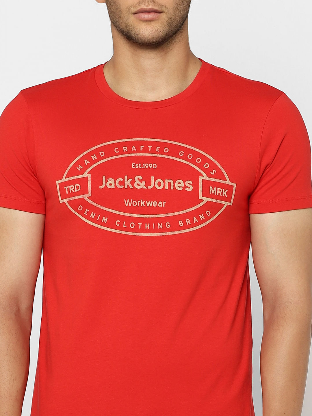 Red Graphic Print Crew Neck T-shirt