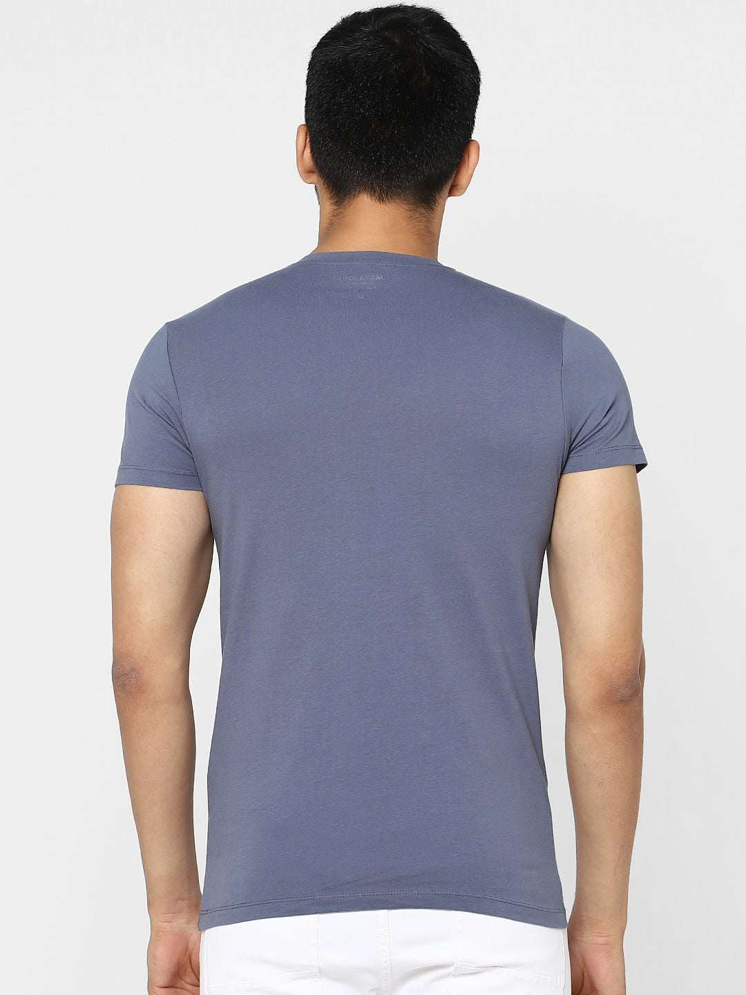 Blue Graphic Print Crew Neck T-shirt