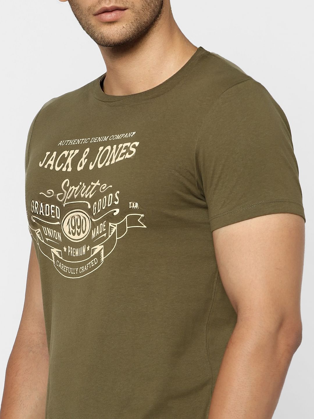 Green Graphic Print Crew Neck T-shirt