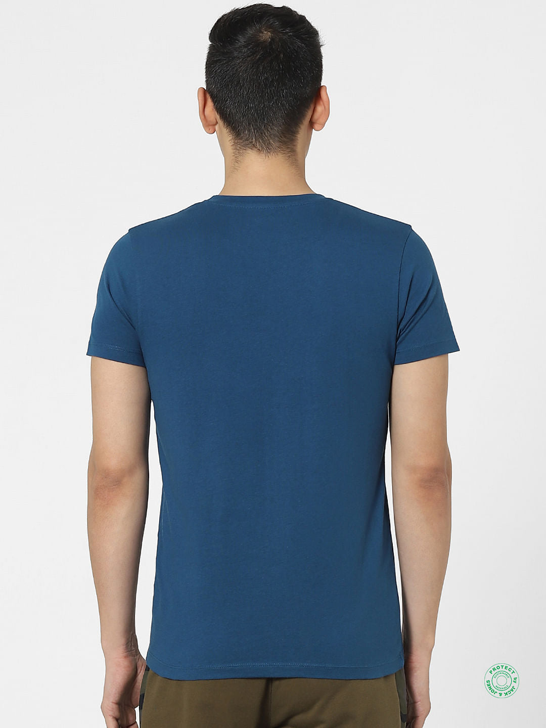 Blue Graphic Print Crew Neck T-shirt