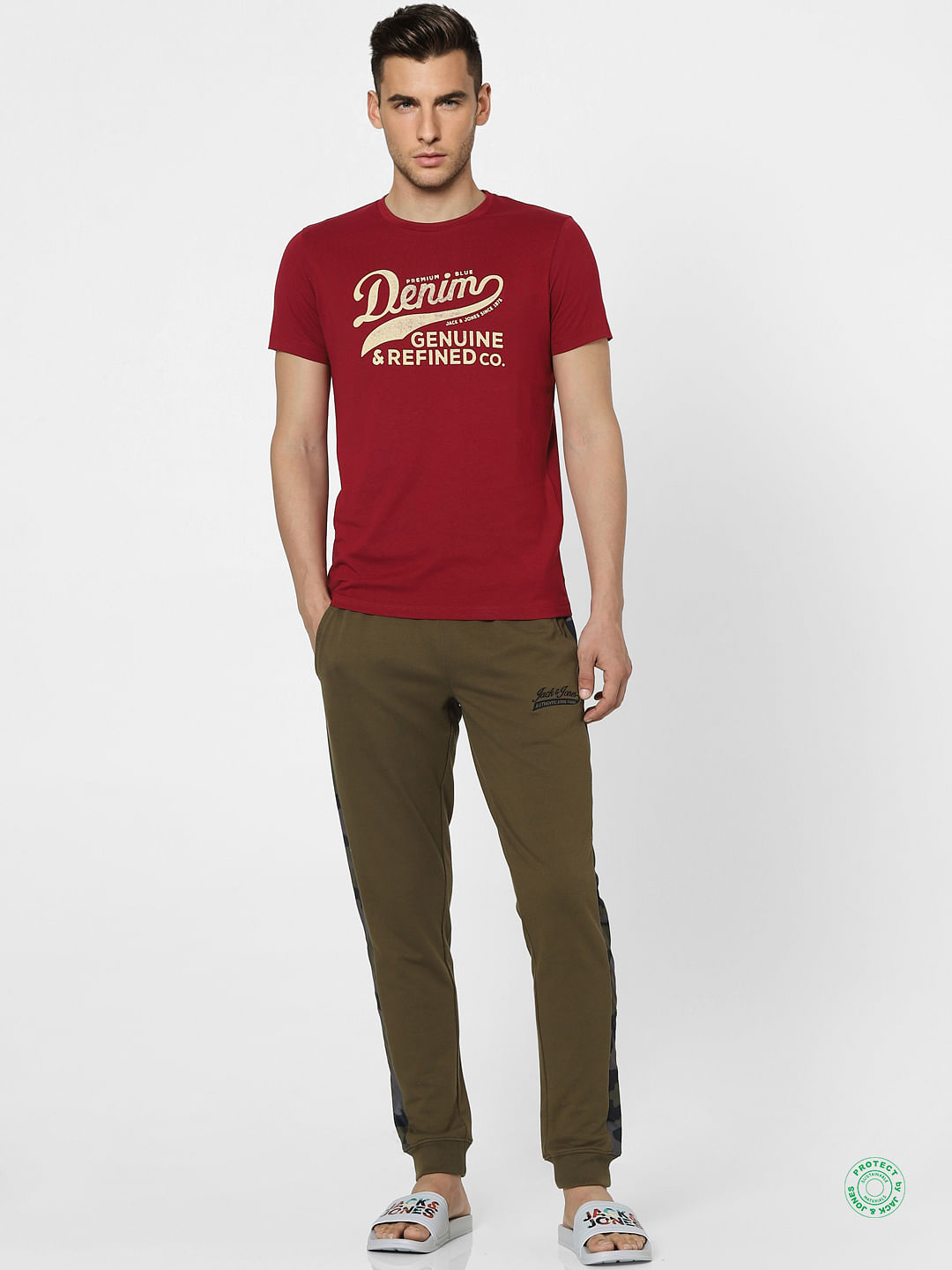 Red Graphic Print Crew Neck T-shirt