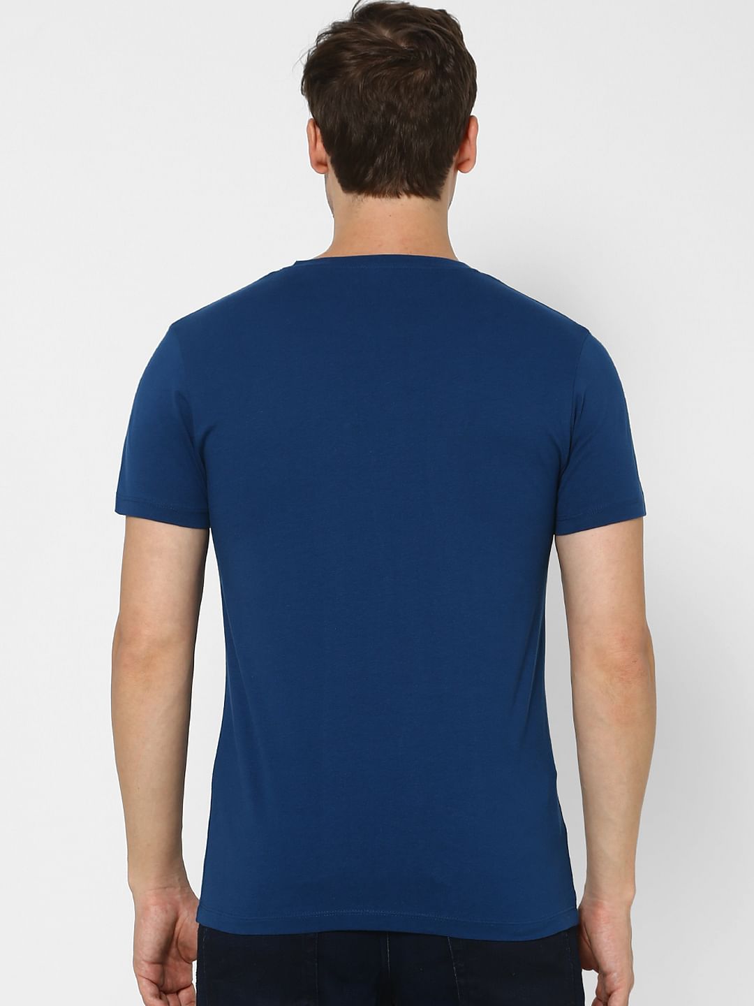 Blue Graphic Print Crew Neck T-shirt
