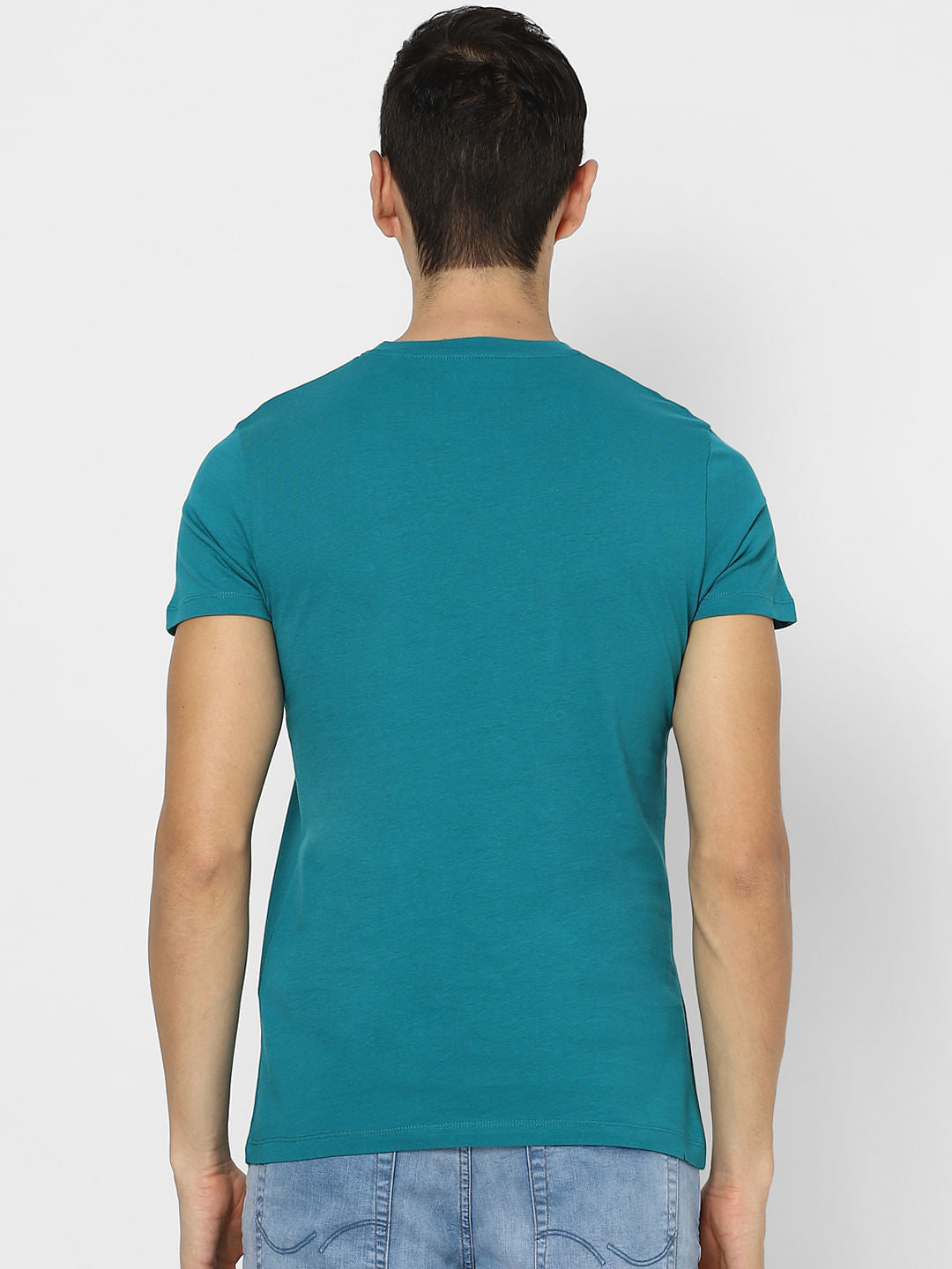 Blue Graphic Print Crew Neck T-shirt