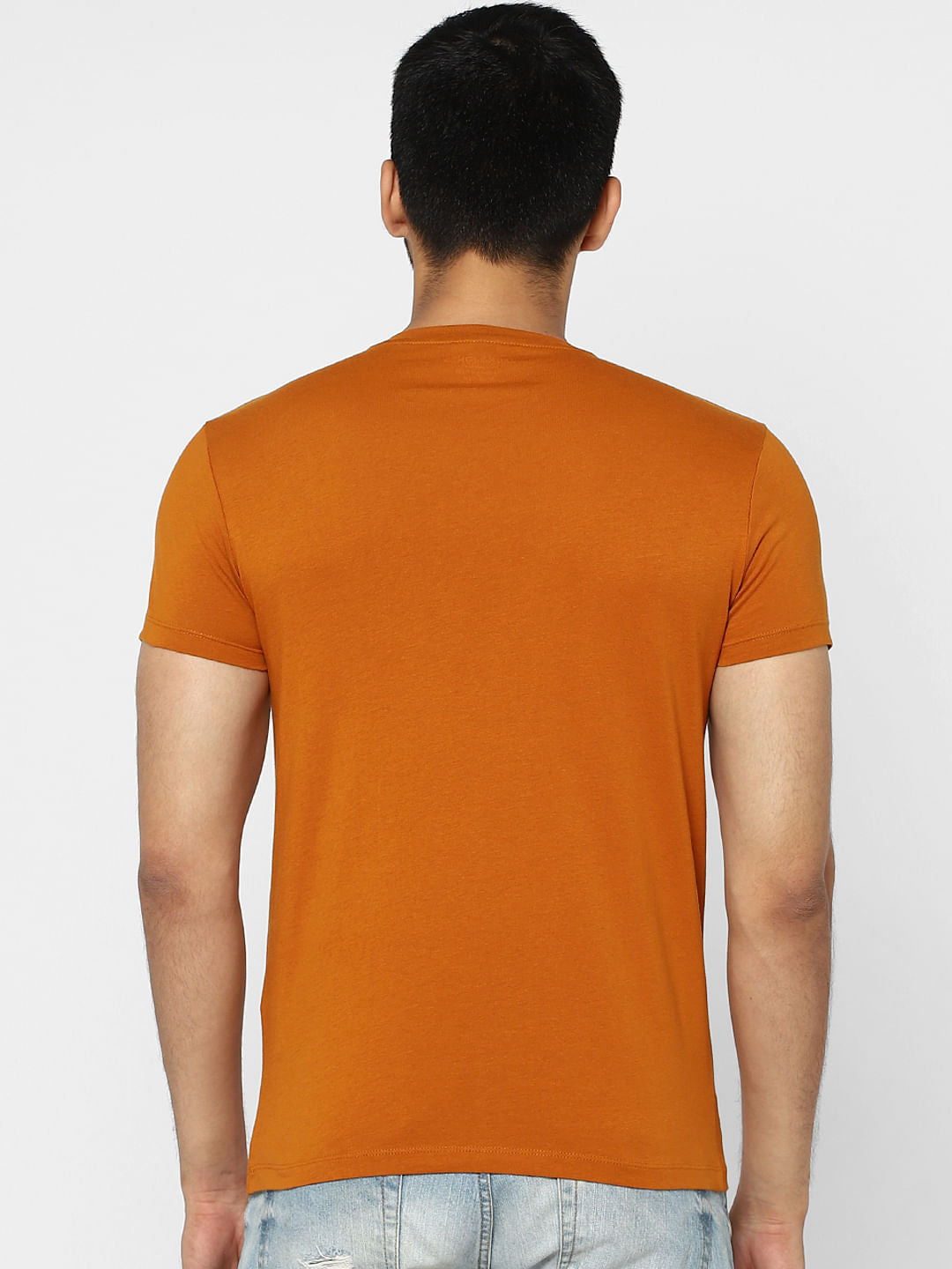 Brown Graphic Print Crew Neck T-shirt