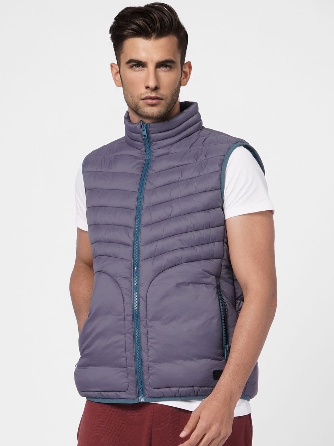Grey Puffer Vest Jacket