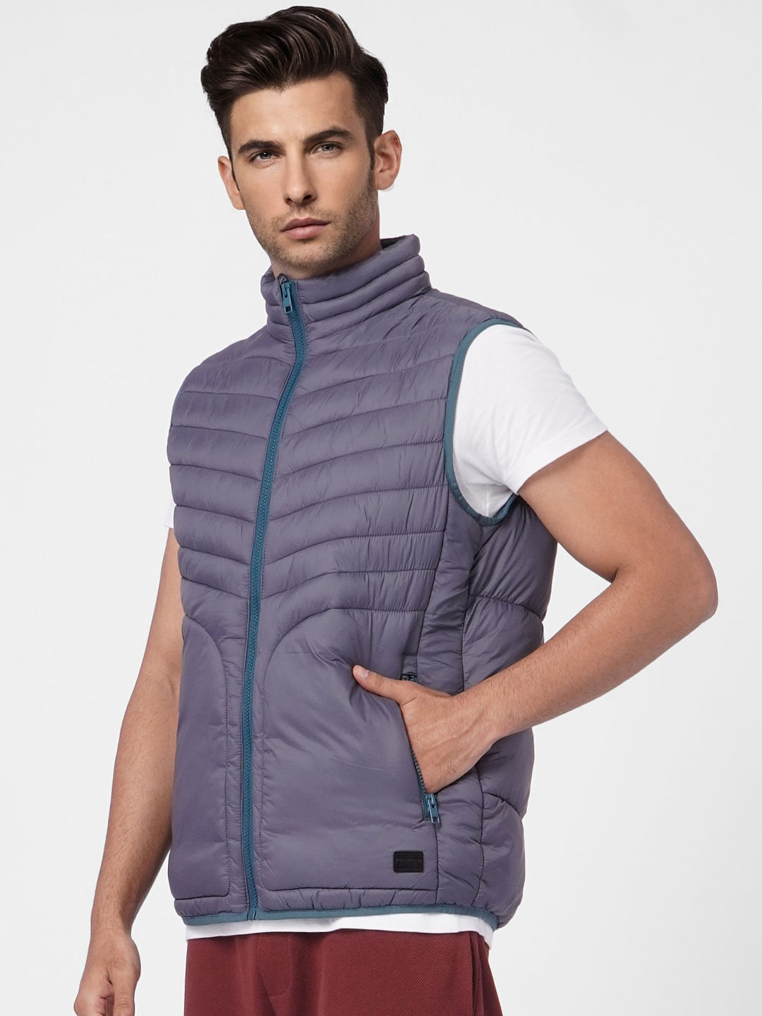 Grey Puffer Vest Jacket