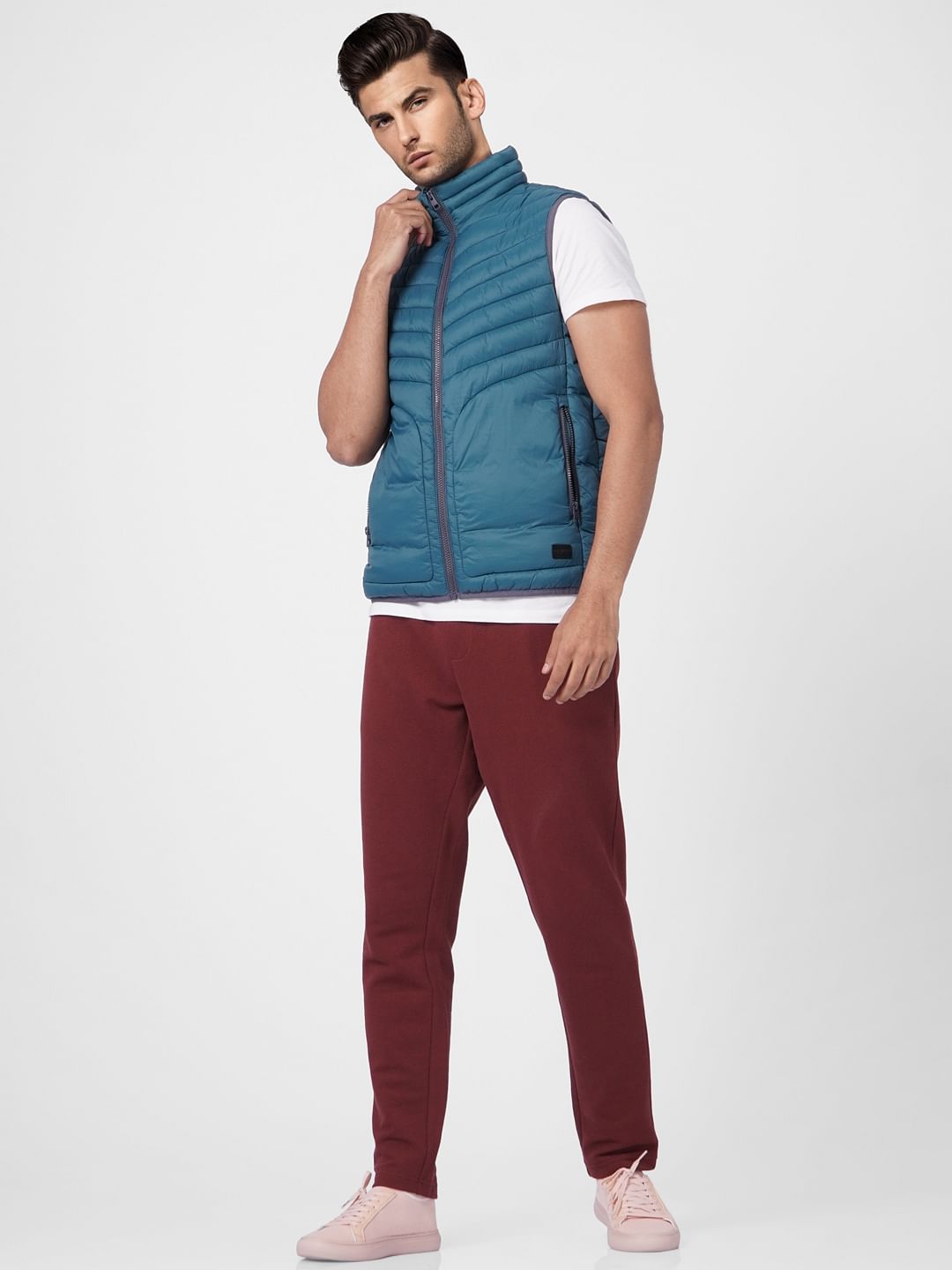 Turquoise Blue Puffer Vest Jacket - S