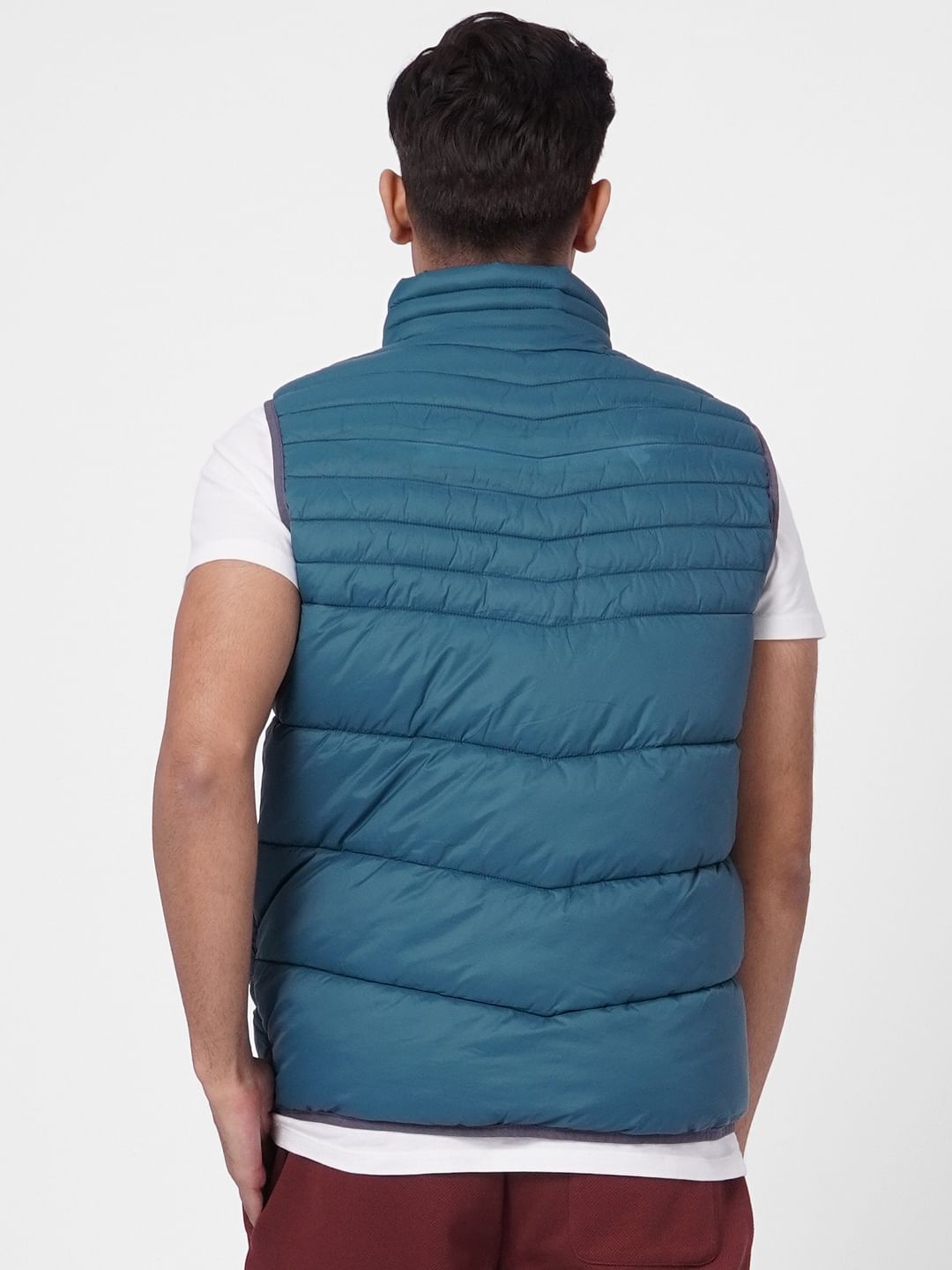 Turquoise Blue Puffer Vest Jacket