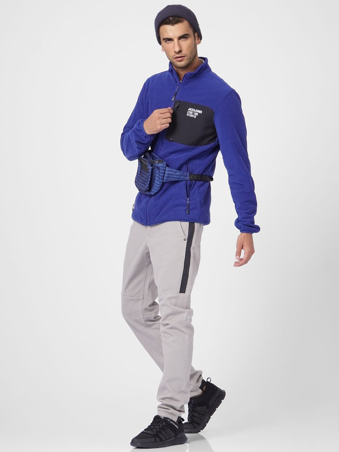 Blue Zip Up Fleece Jacket - S