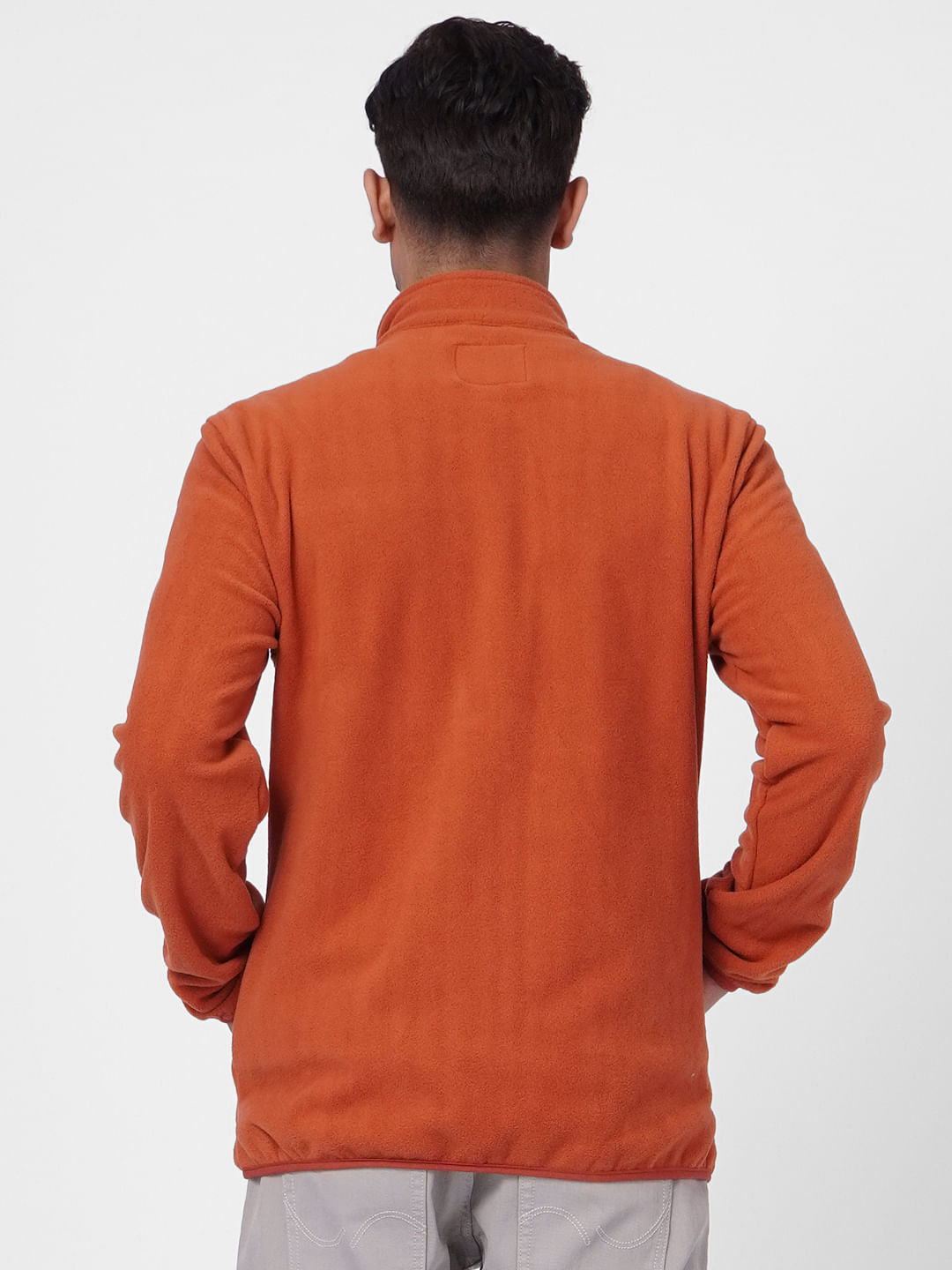 Orange Zip Up Fleece Jacket
