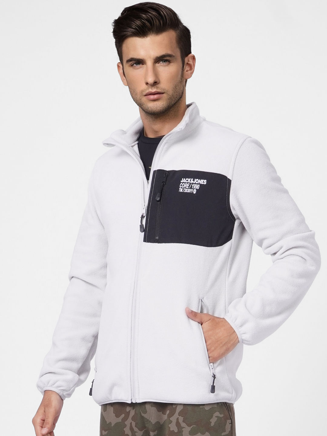 Grey Zip Up Fleece Jacket