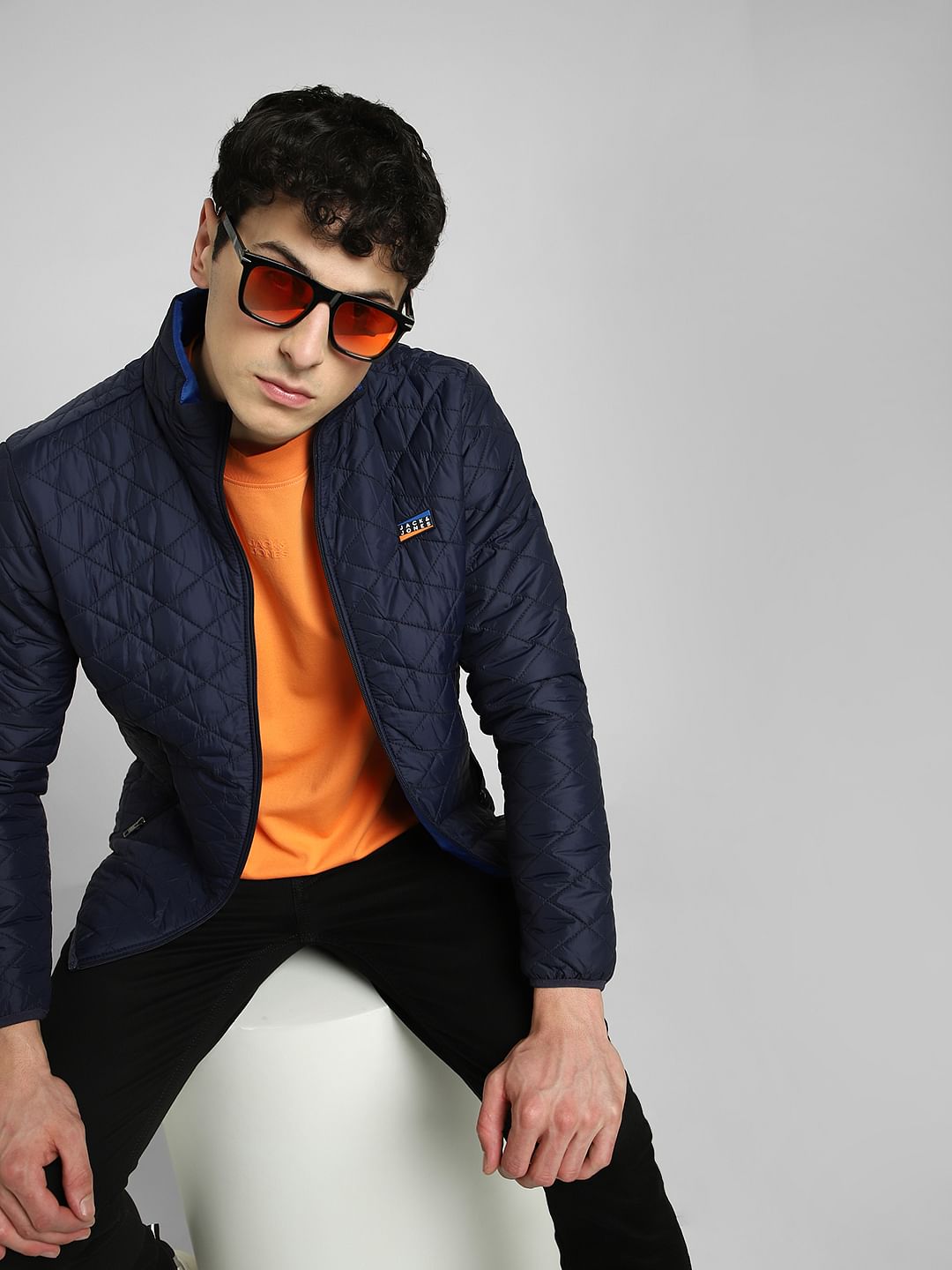 Blue Reversible Puffer Jacket - S