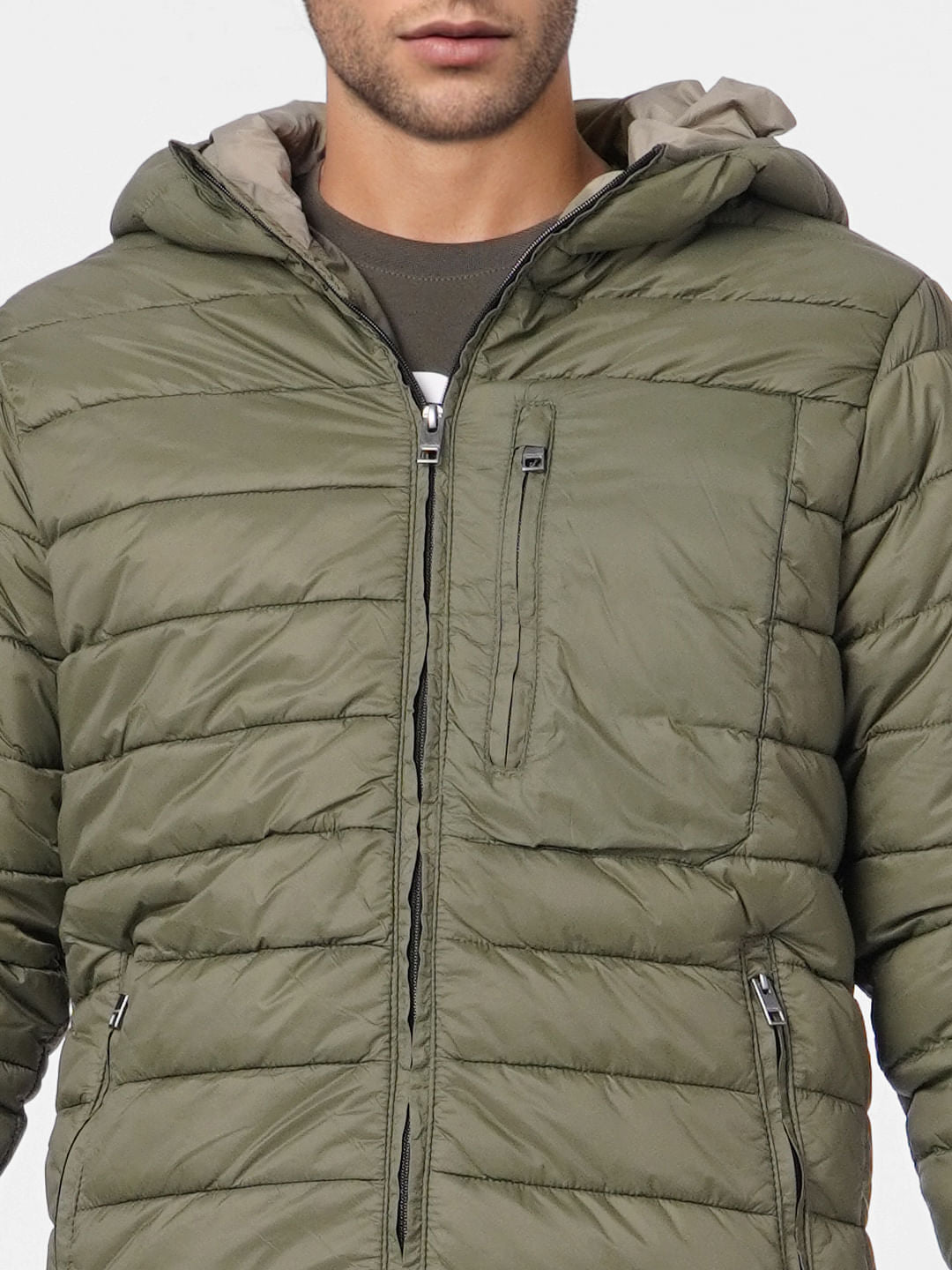 Green Hooded Puffer Jacket