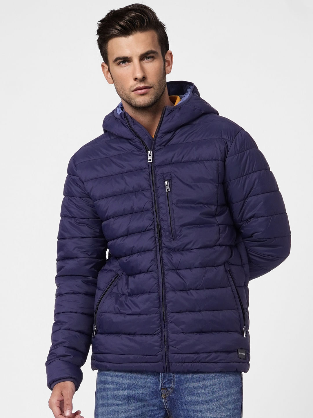 Blue Hooded Puffer Jacket