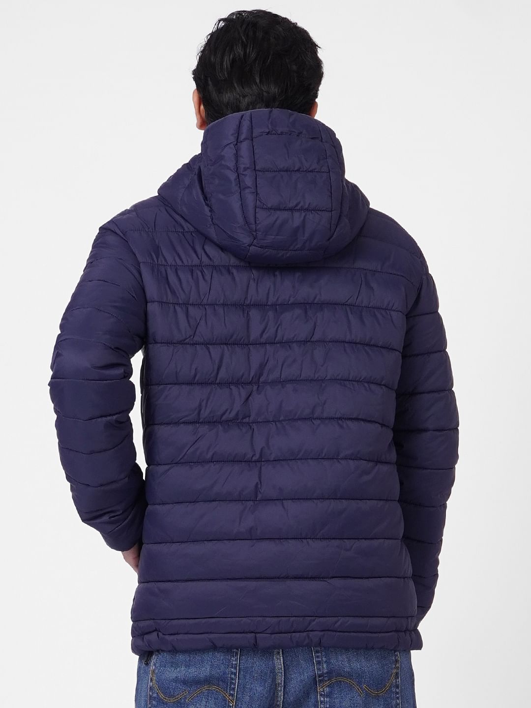 Blue Hooded Puffer Jacket