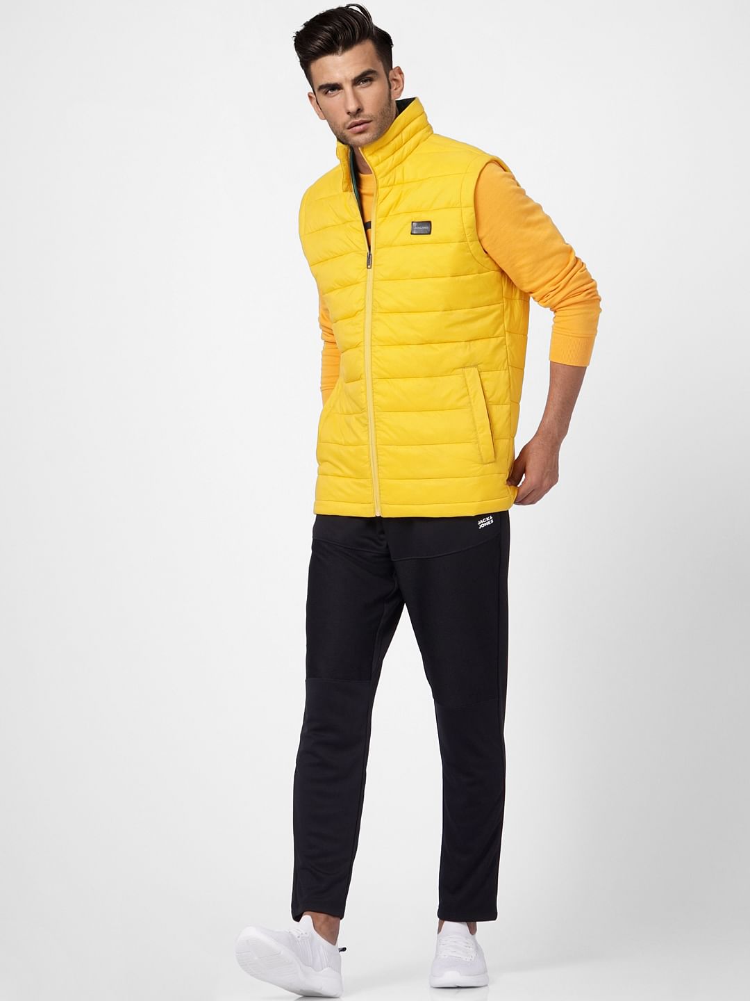 Yellow Puffer Vest Jacket - S