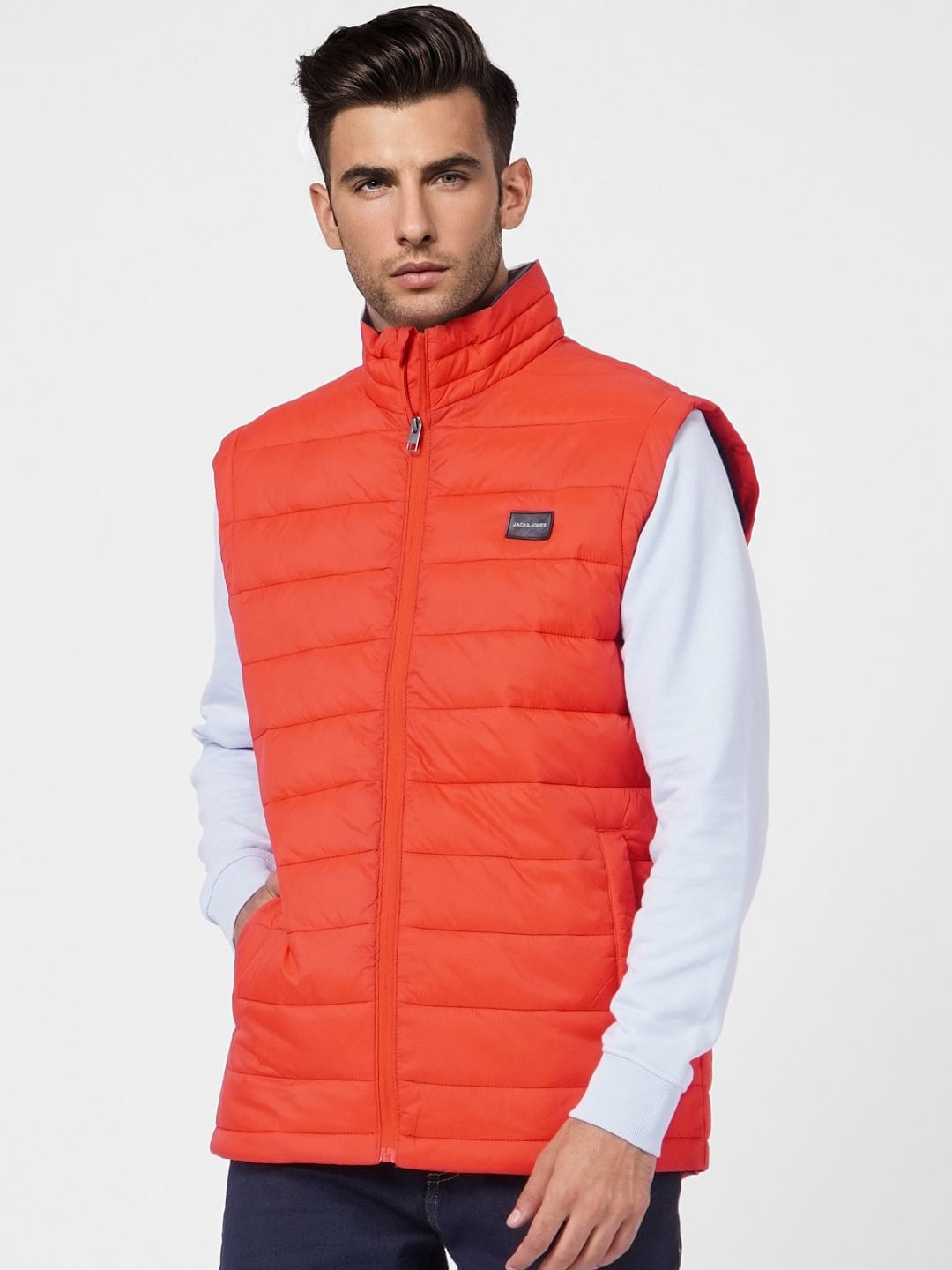 Red Puffer Vest Jacket