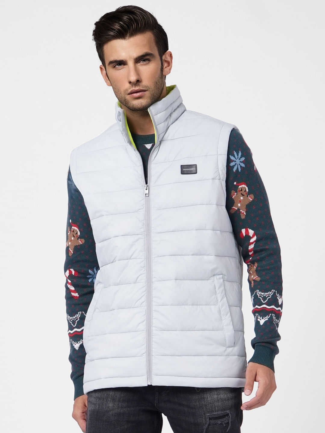 Light Grey Puffer Vest Jacket