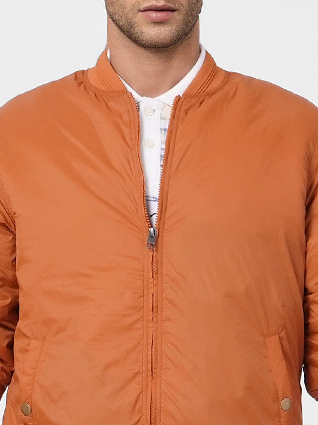 Brown Zip Up Bomber Jacket