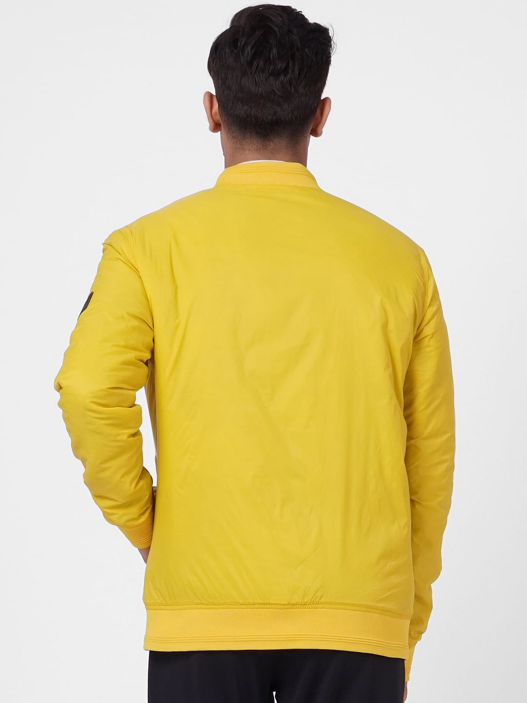 Yellow Zip Up Bomber Jacket