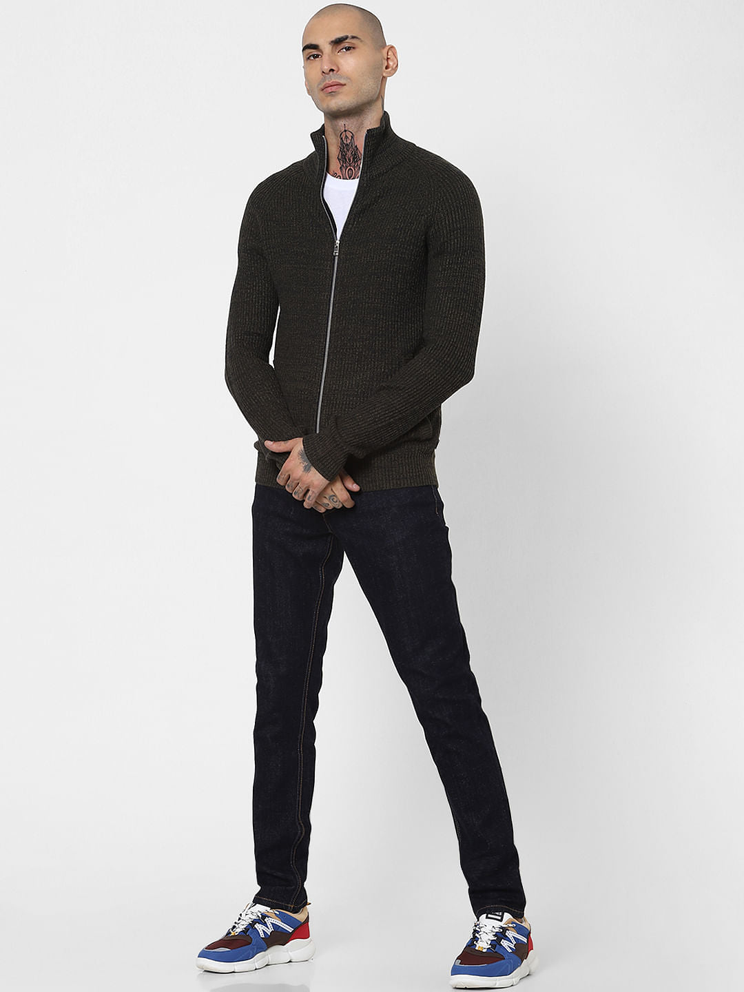 Blue Mid Rise Skinny Fit Jeans - 28/30