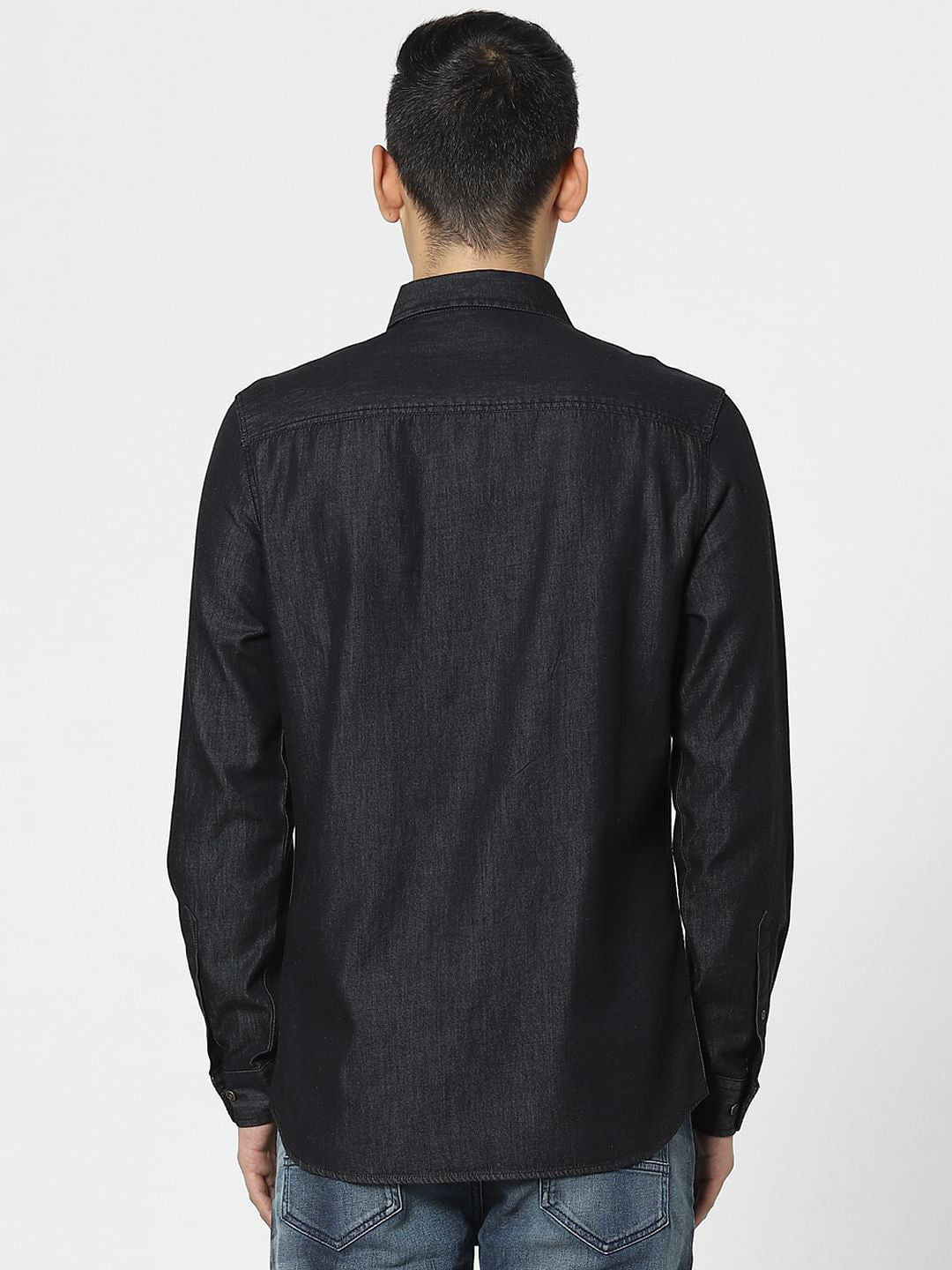 Black Denim Full Sleeves Shirt
