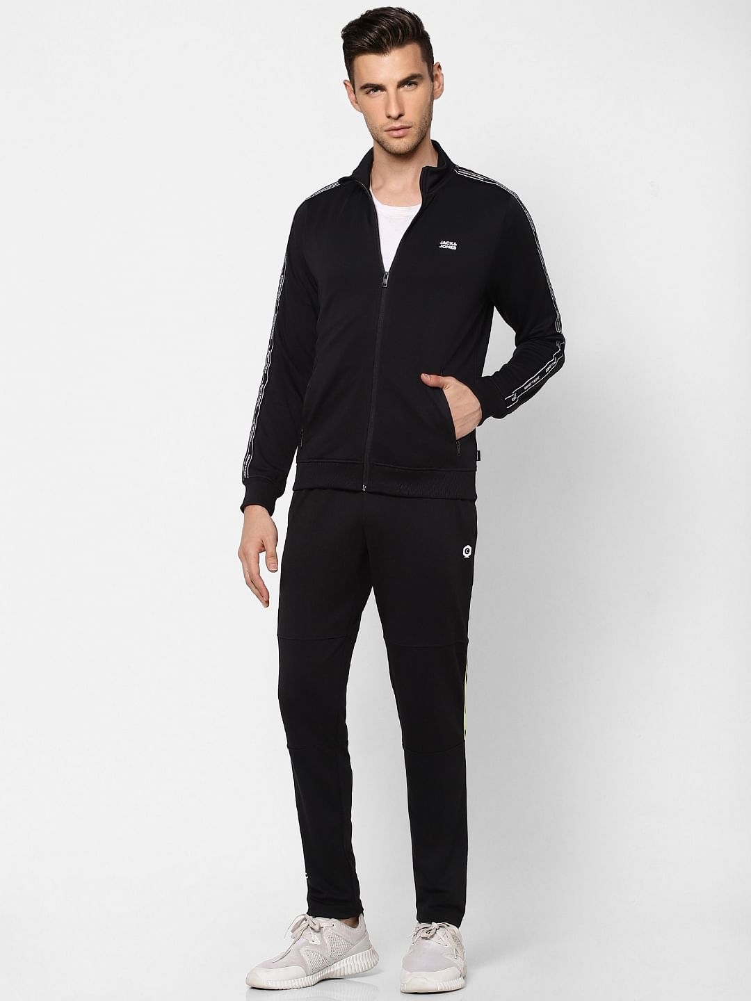 Black Tape Detail Track Jacket - S
