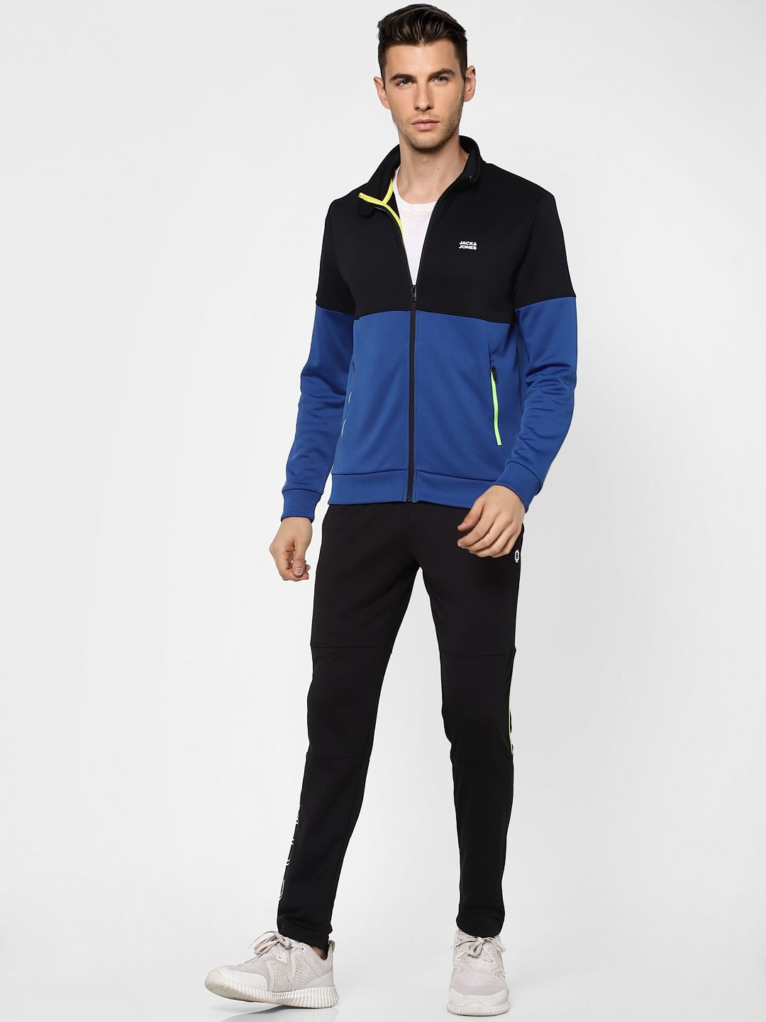 Blue Colourblocked Track Jacket - S