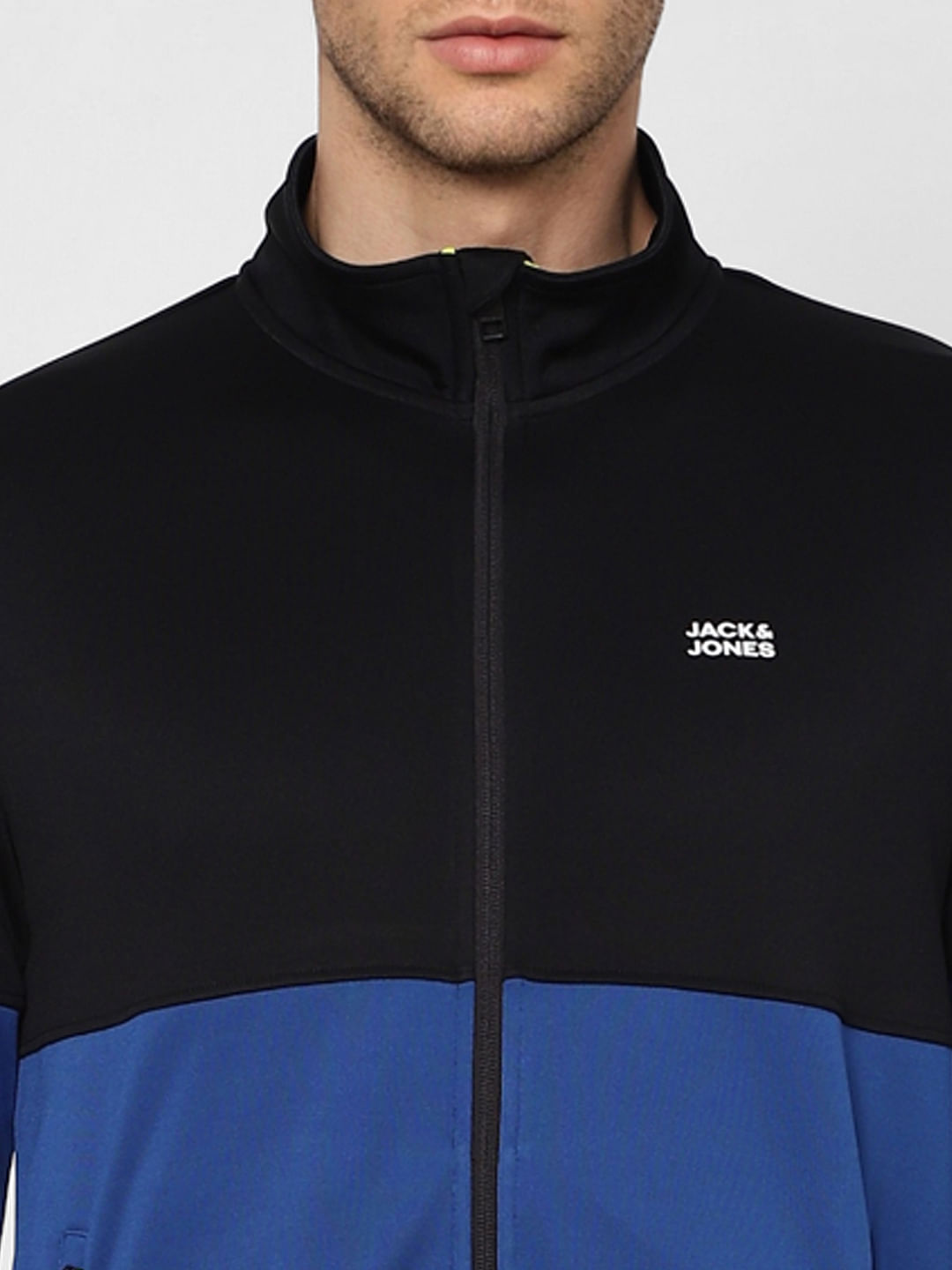 Blue Colourblocked Track Jacket