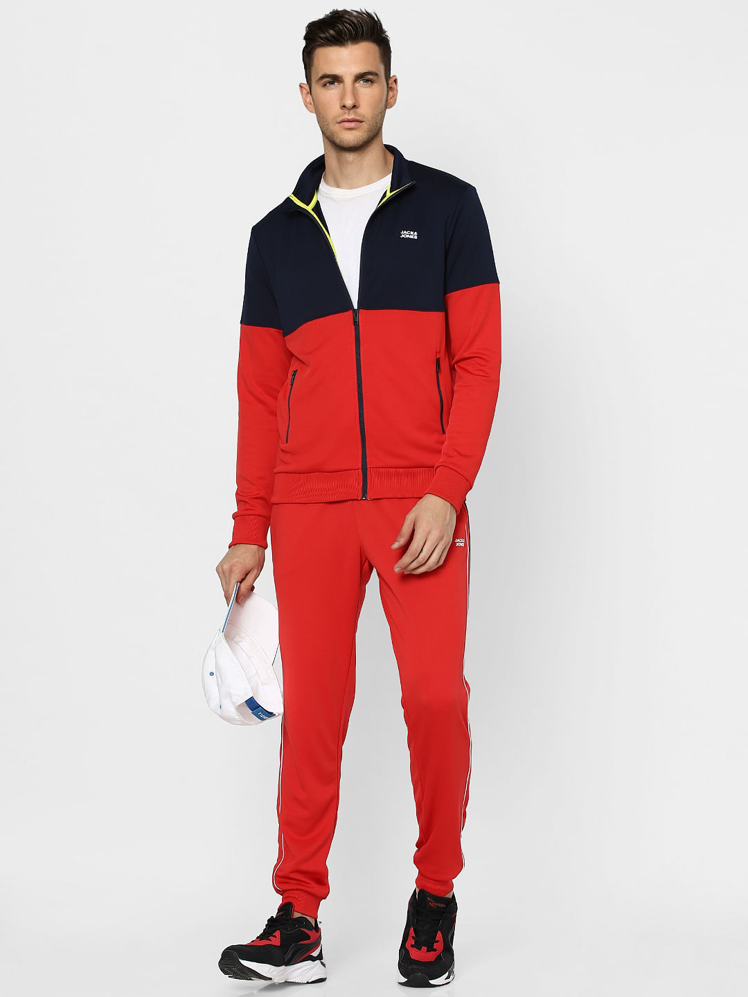 Red Colourblocked Track Jacket