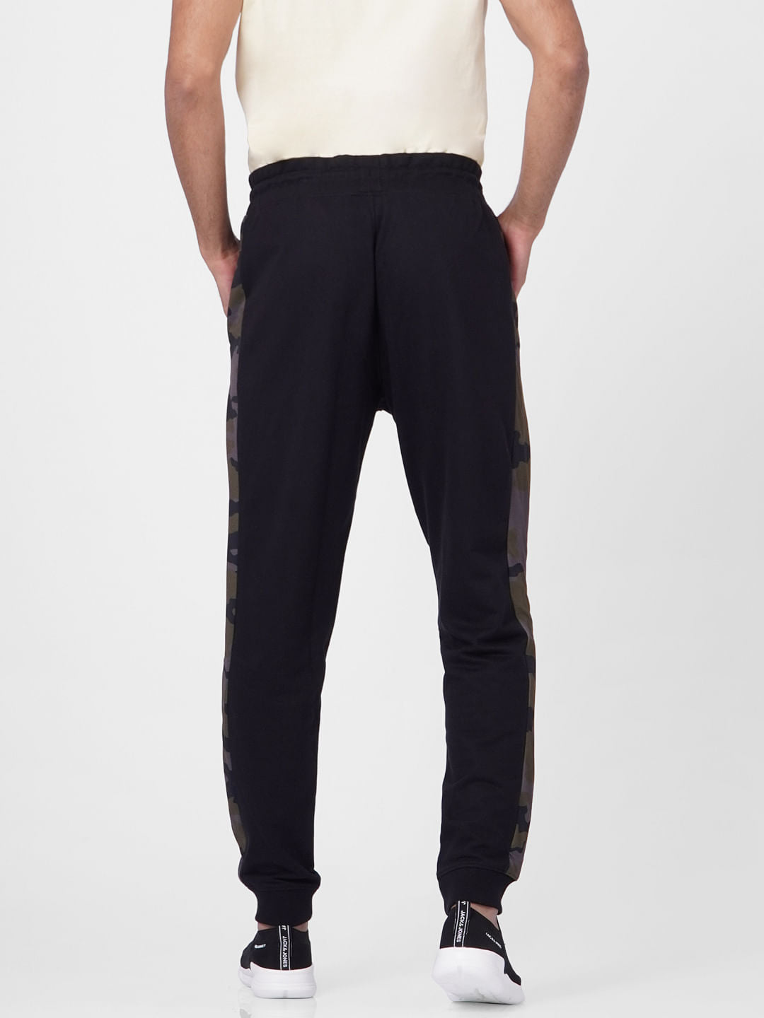 Black High Rise Camo Detail Sweatpants