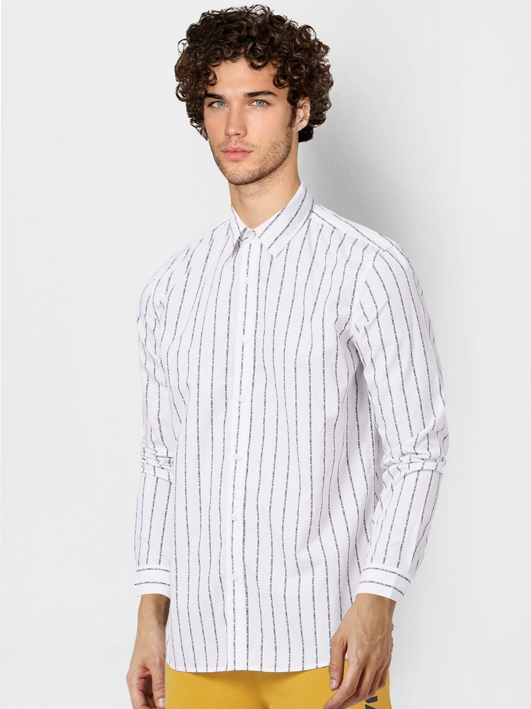 White Striped Full Sleeves Shirt