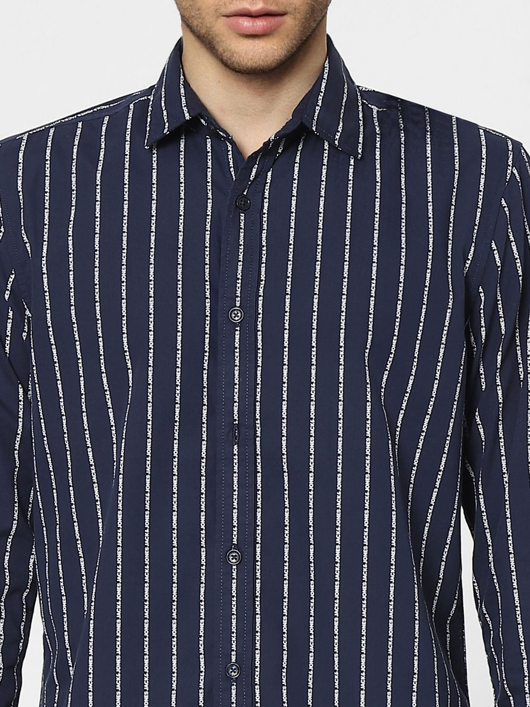 Blue Full Sleeves Striped Shirt