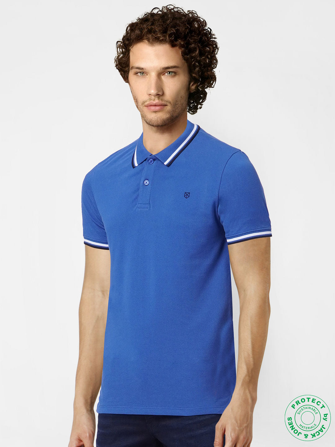 Blue Polo Neck T-shirt