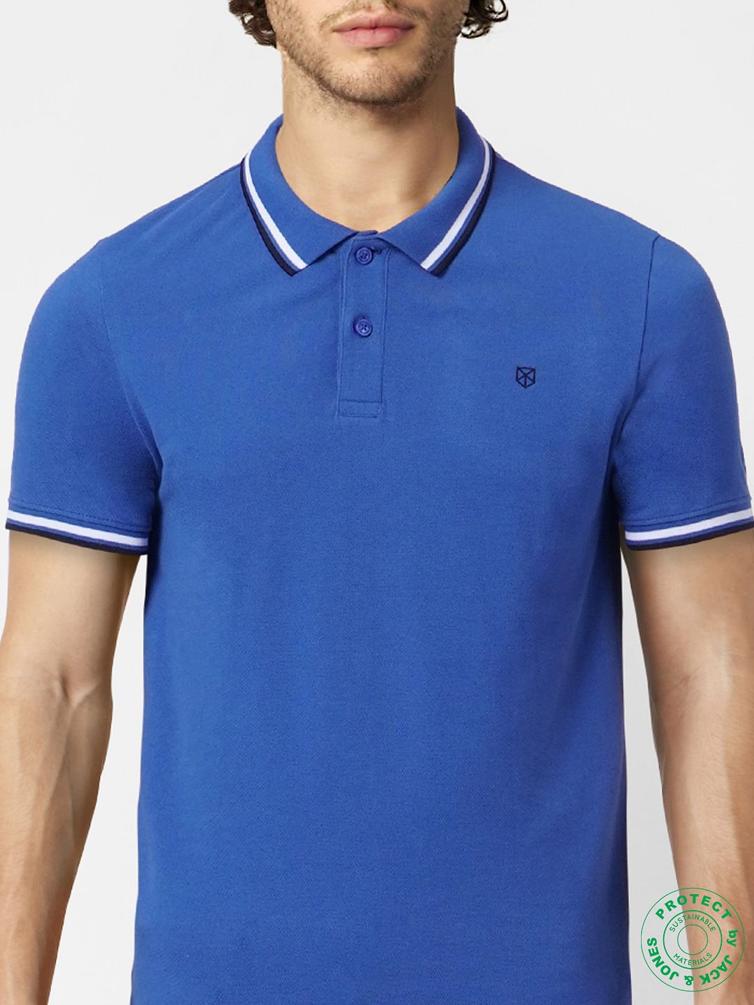 Blue Polo Neck T-shirt