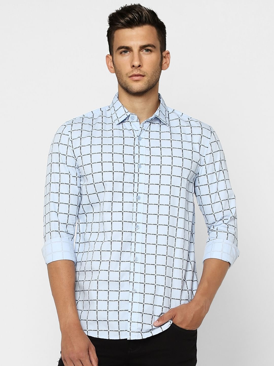 Blue Check Full Sleeves Shirt