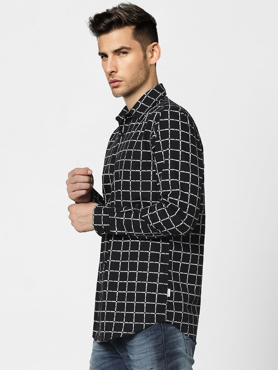 Black Check Full Sleeves Shirt