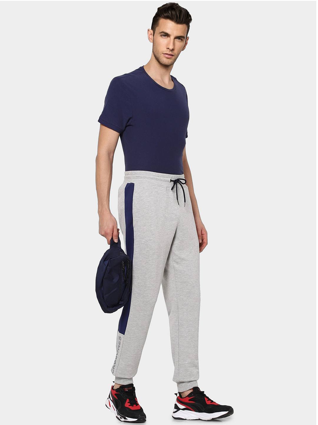 Grey Tape Detail Sweatpants - S