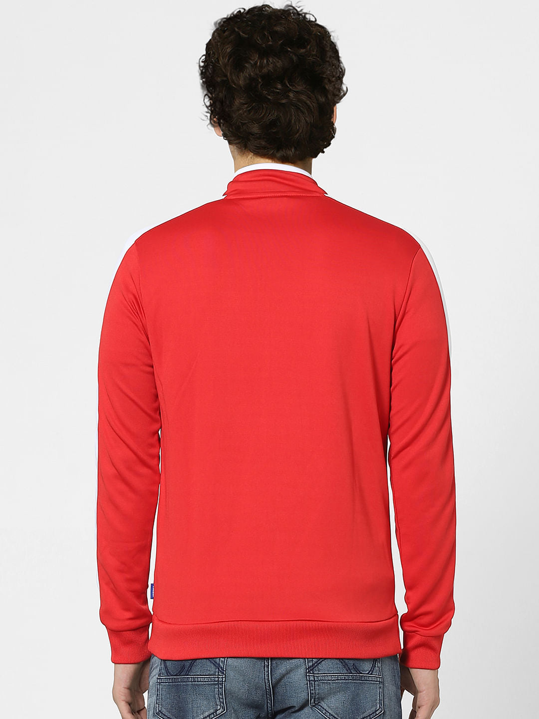 Red High Neck Zip Up Track Jacket