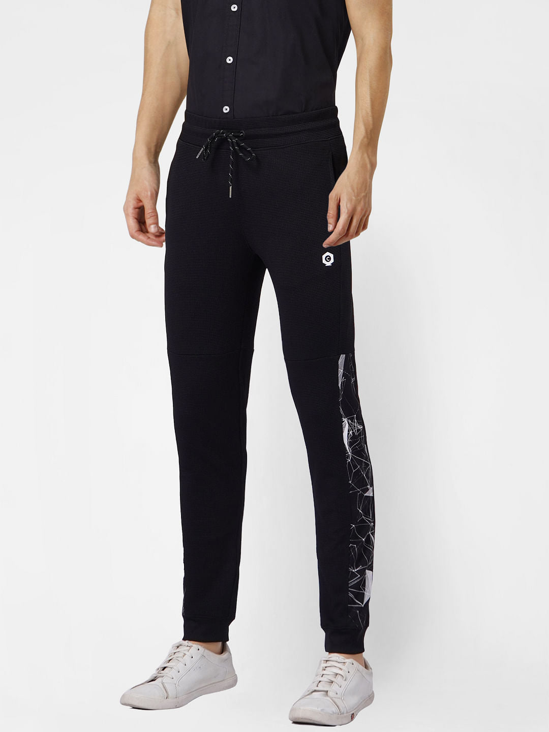 Black High Rise Graphic Print Sweatpants