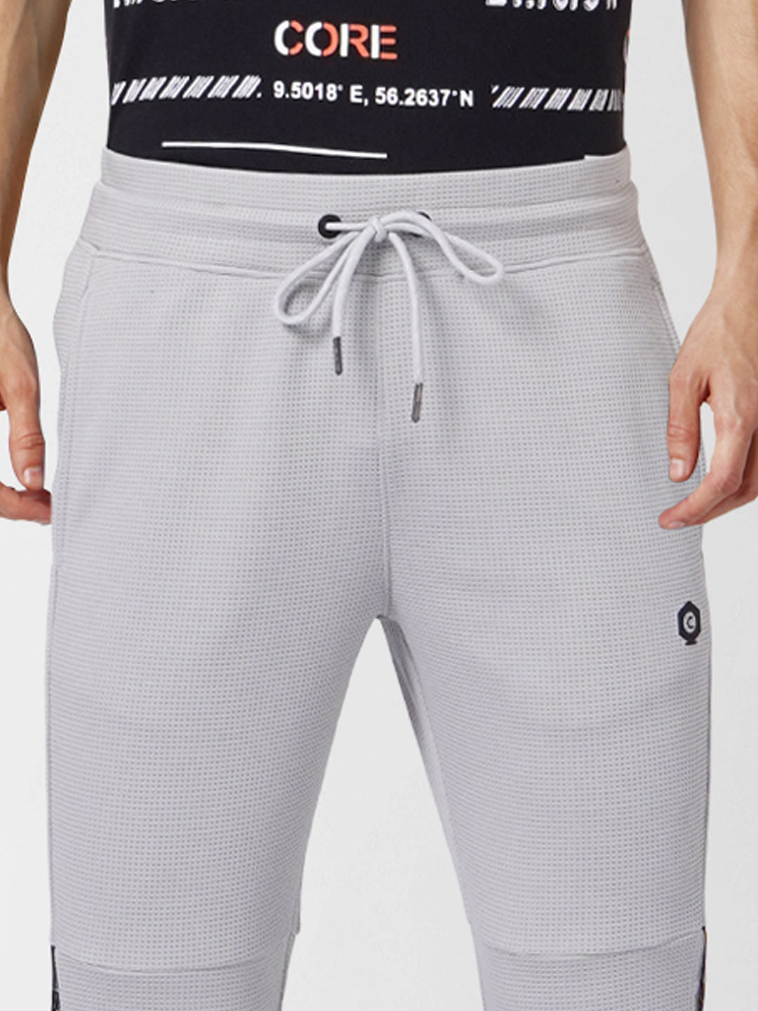 Grey High Rise Graphic Print Sweatpants