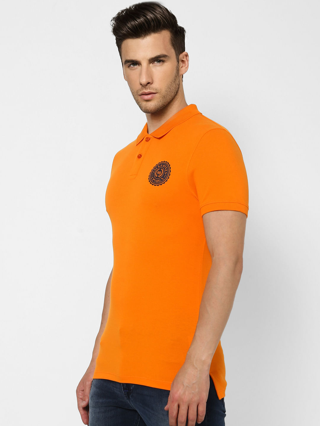 Orange Polo Neck T-shirt